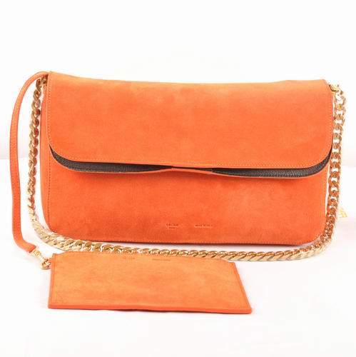 Celine Gourmette Small Bag in Suede Leather - 3078 Orange - Click Image to Close